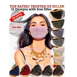 Bundle of 8 rhinestone masks with 8 filters
